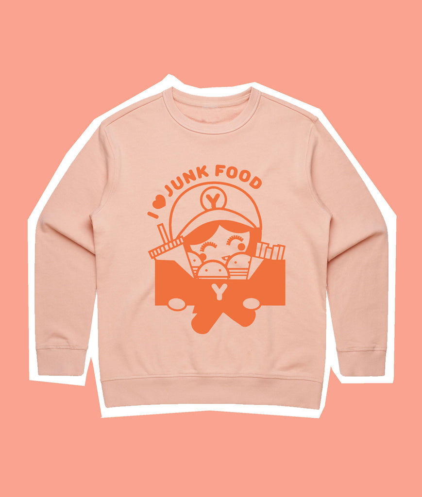 junk food jumper pink orange